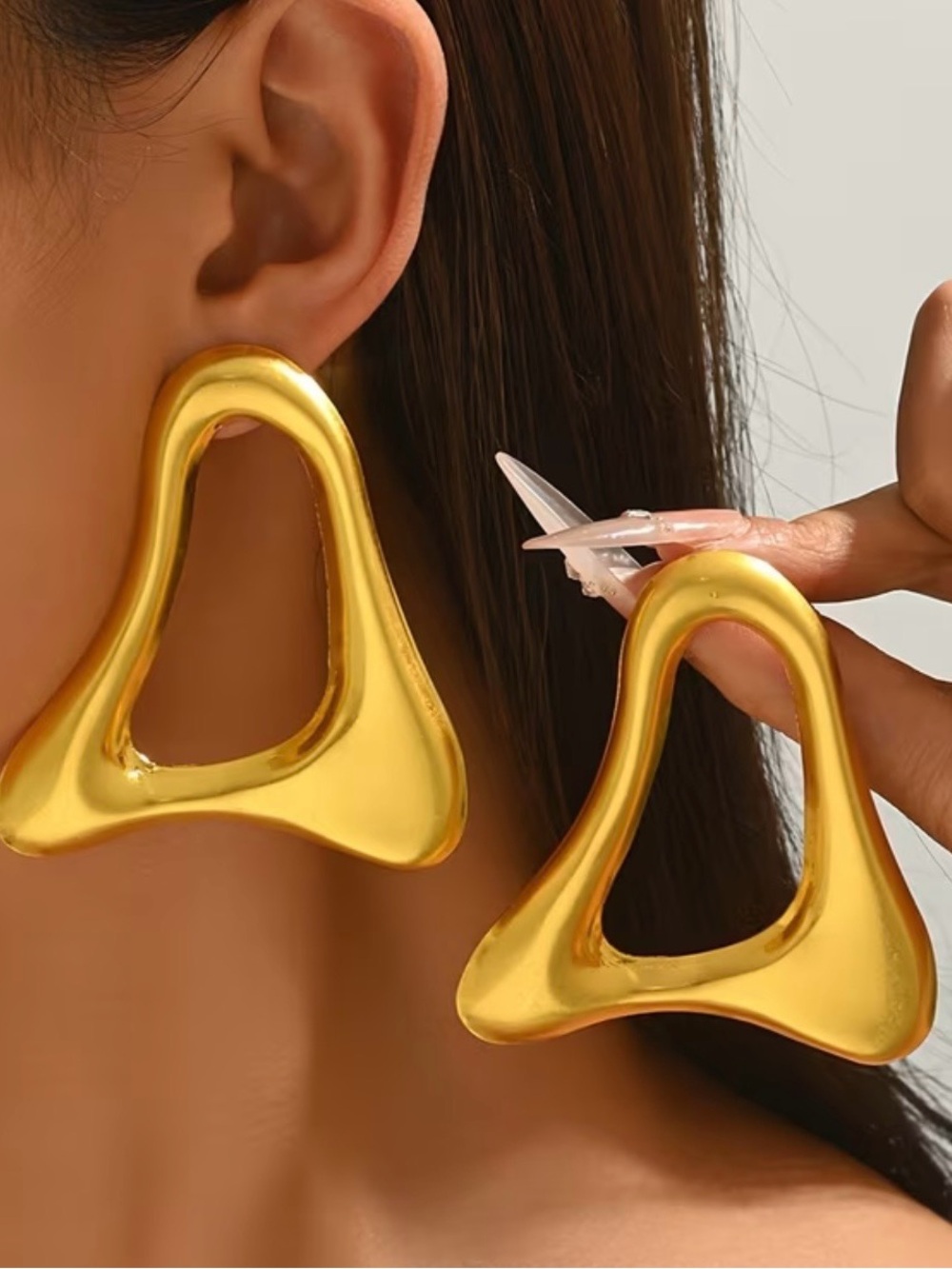 Gold Sculptural Statement Earrings - Women Jewelry
